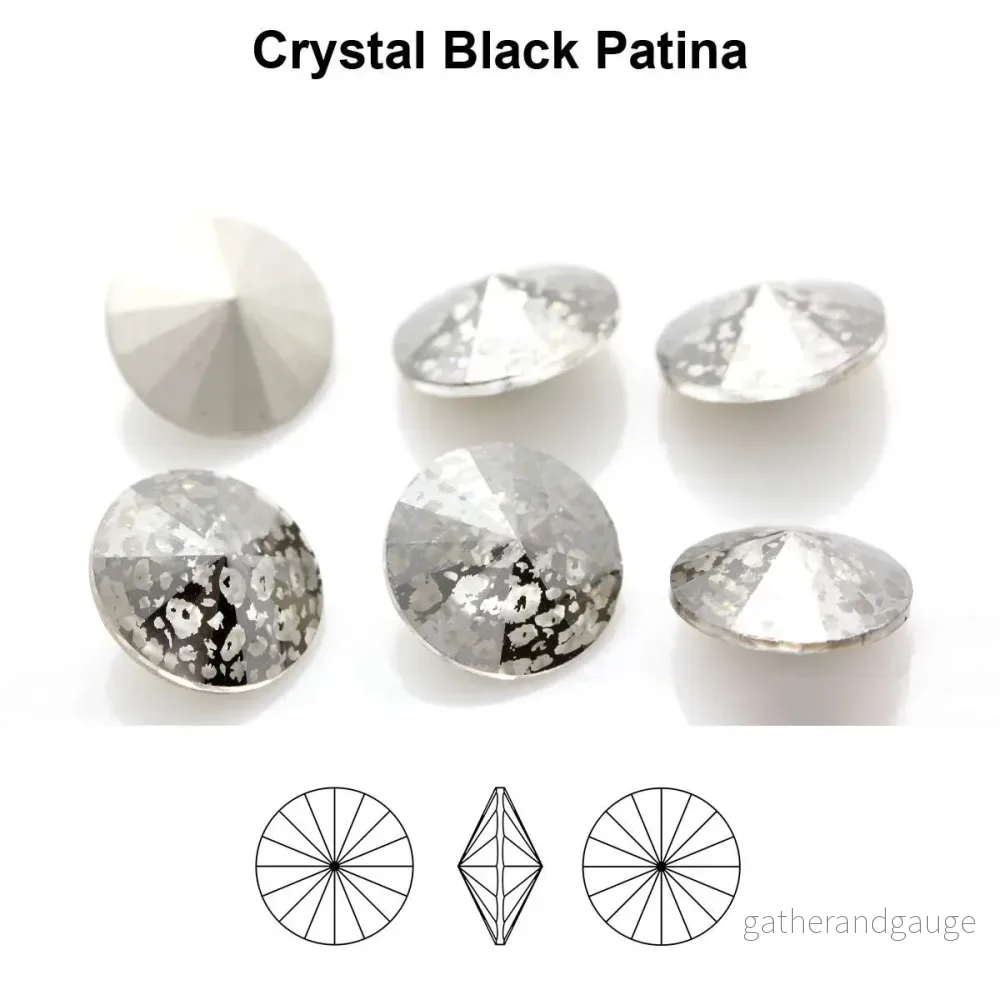 Aurea Crystals A1122 Rivoli – Crystal Black Patina, 18 mm, 1 styck