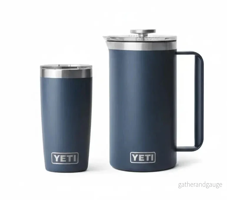 YETI Komplett Franskpress & Tumbler Set – Mörkblå