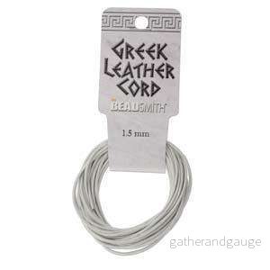 Grekiskt Läderband 2 mm - Vit, 5m