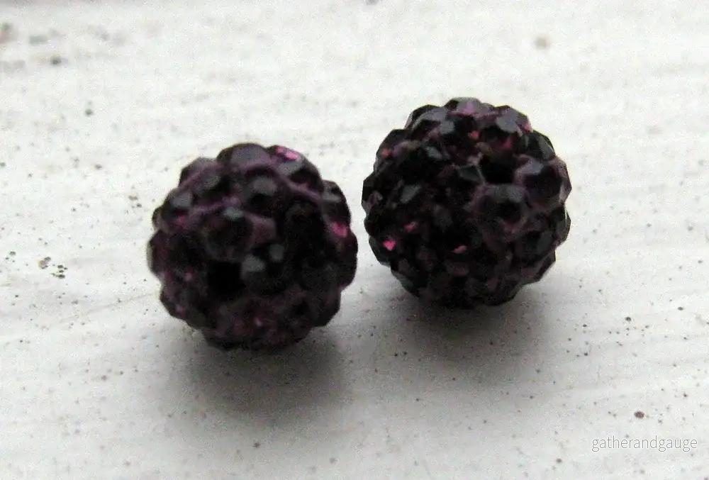Strasspärlor Halvborrade - Lila 6 mm, 2- pack - Bild 2