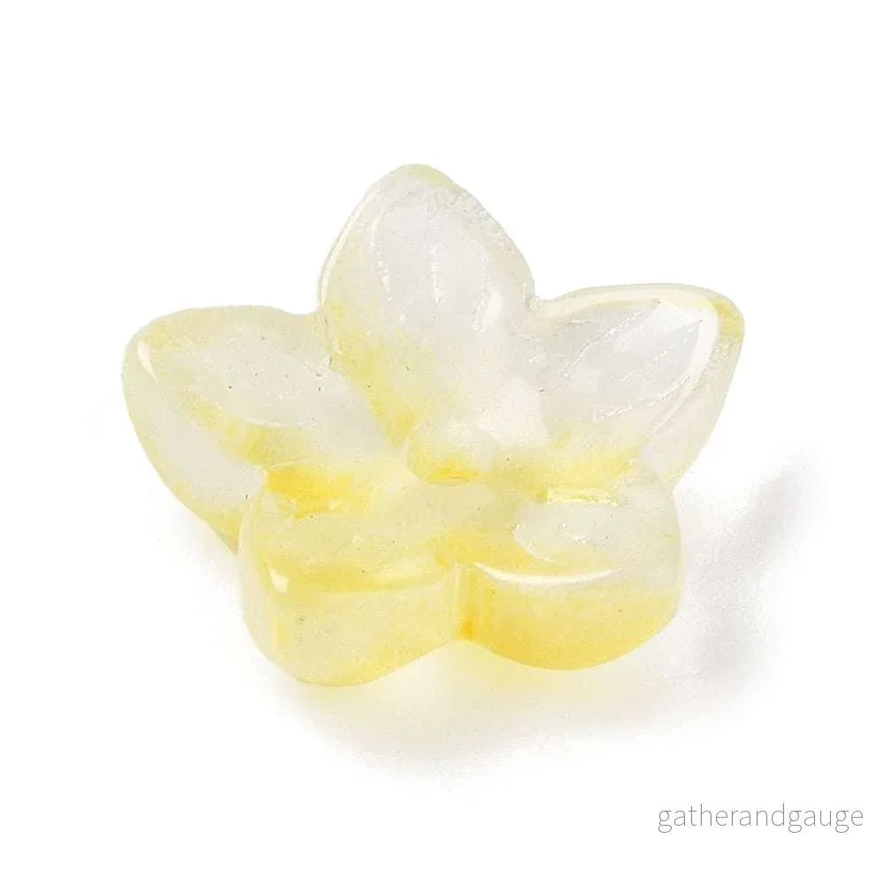 Glaspärlor Blomma – Gul 12mm 1 styck Glaspärlor Blomma – Gul 12mm 1 styck