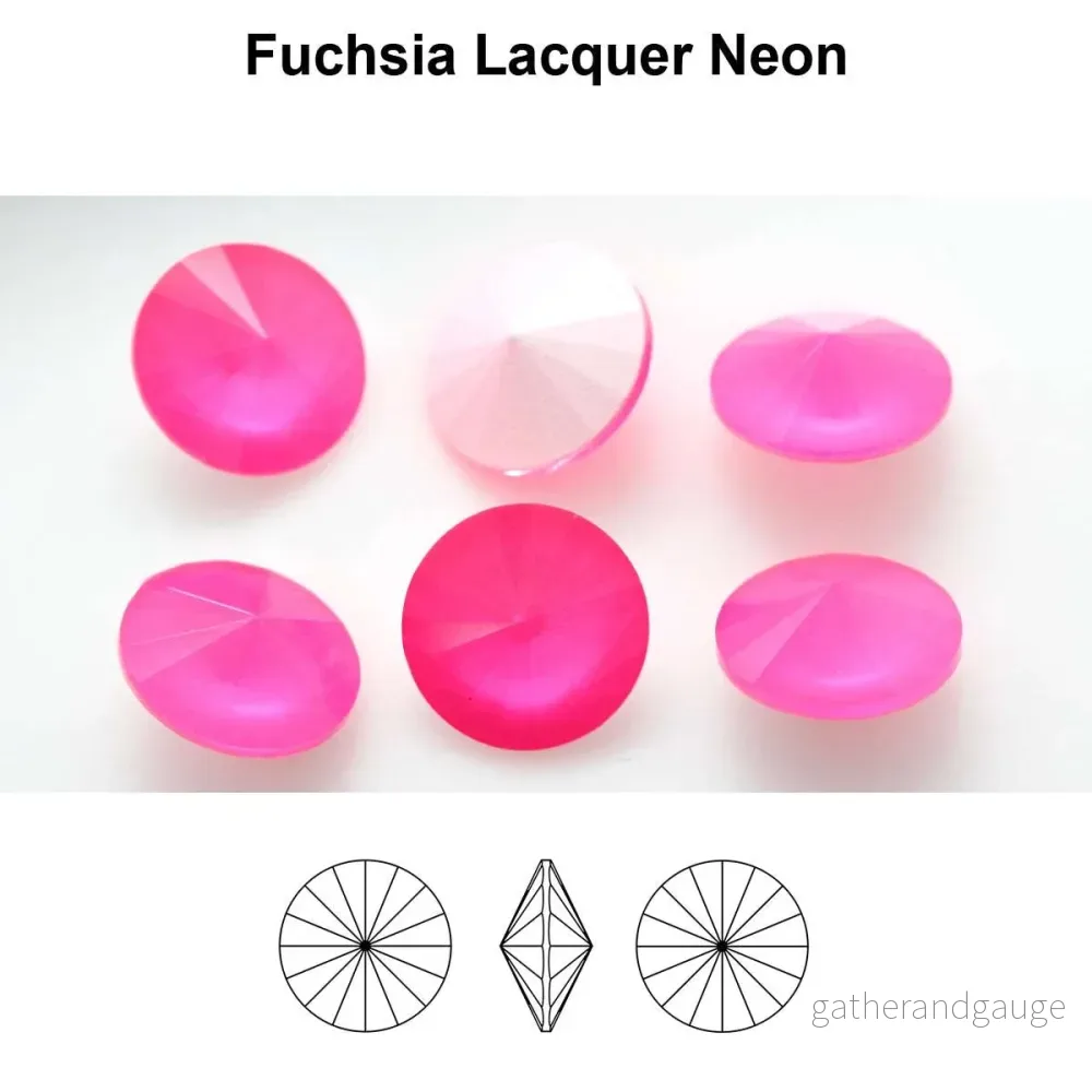 Aurea Crystals A1122 Rivoli – Fuchsia Lacquer Neon 12mm 1 styck Aurea Crystals A1122 Rivoli – Fuchsia Lacquer Neon 12mm 1 styck
