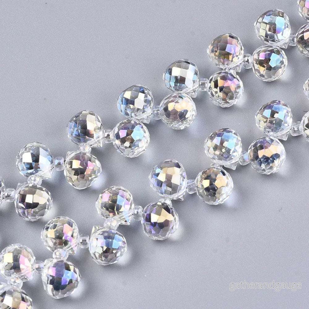Facetterade droppar - Klar med lyster, 9,5x8mm, 1 styck - Bild 2