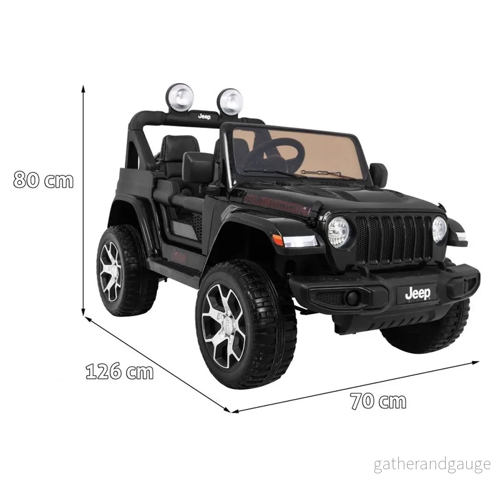 Elbil barn Jeep Wrangler Rubicon 4x12V Svart - Bild 3