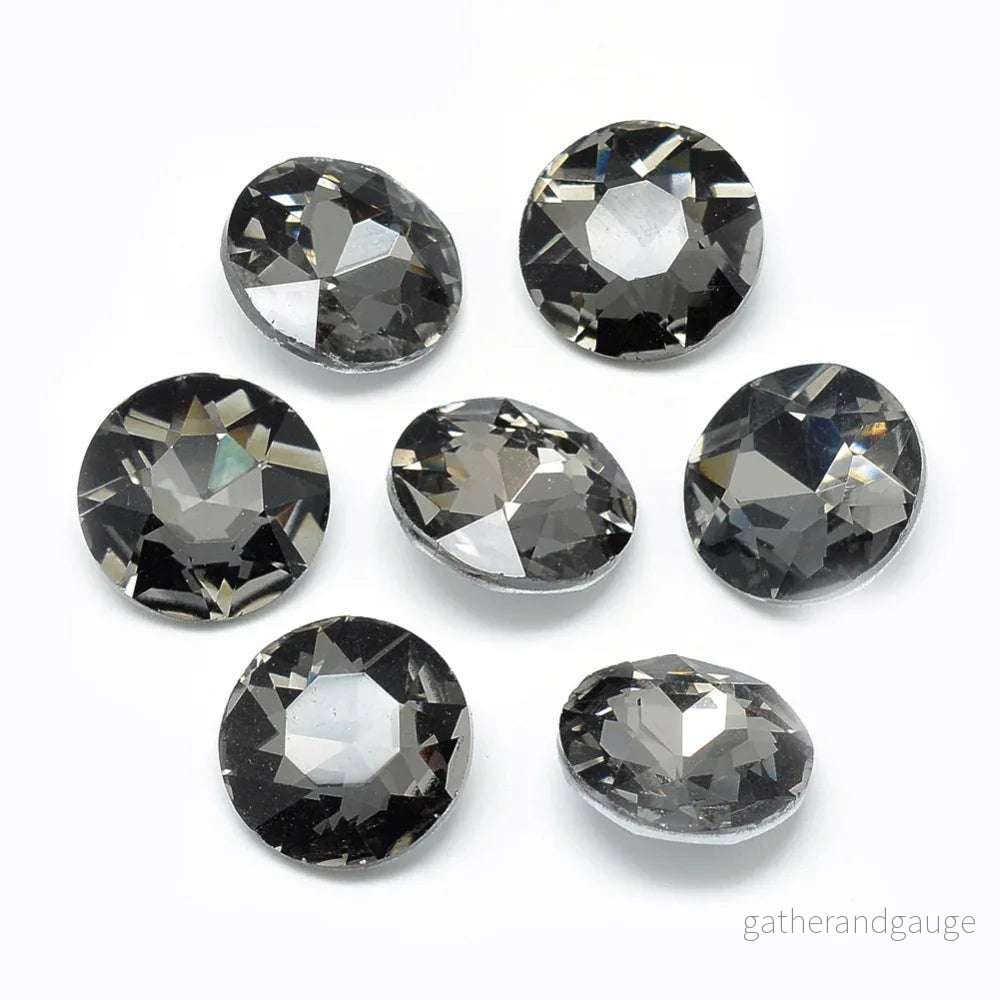 Kinesisk strass - Round stone Grey 8mm 1 styck - Bild 2