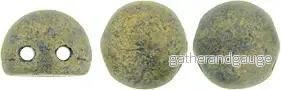 CzechMates Cabochon - Pacifica Poppy Seed 7mm 2-håls, 10-pack - Bild 2