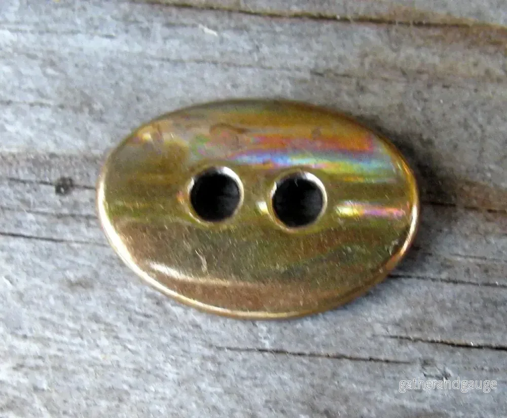 Metallknapp Bronsfärgad - Oval 14x10 mm