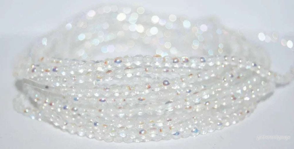 Tjeckiska Druk (Runda) - Crystal AB 3mm, 50-pack