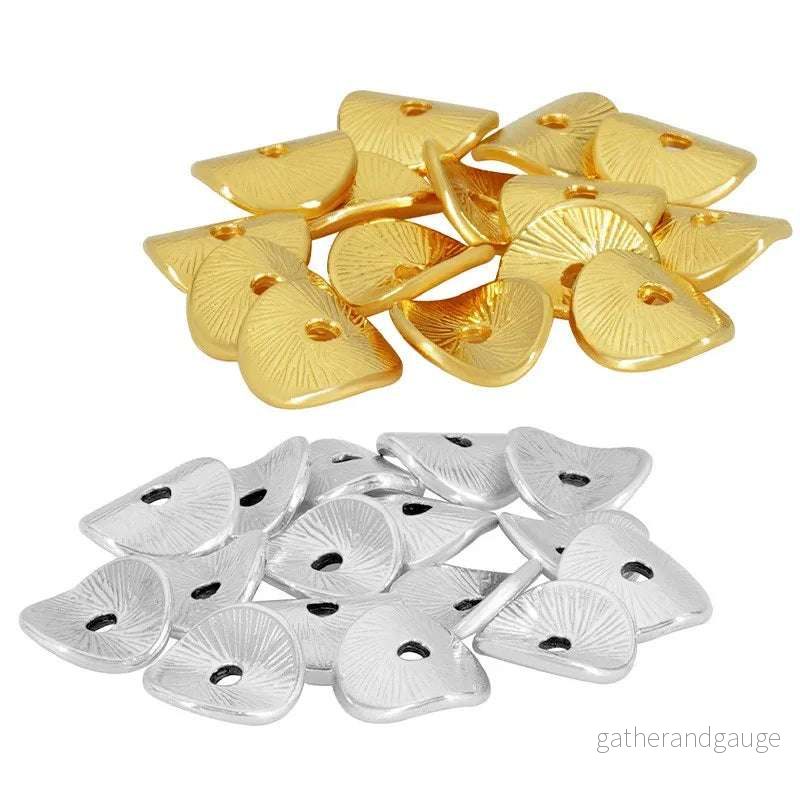 Mellandel 24K Guldpläterad - Böjd Platt Disc 8mm 5-Pack - Bild 3