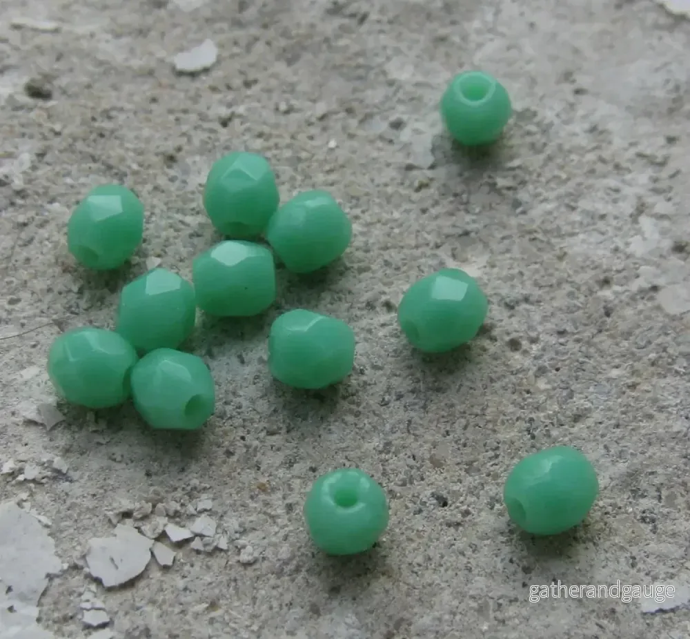 Tjeckiska Firepolish - Green Turquoise 3 mm, 50-pack