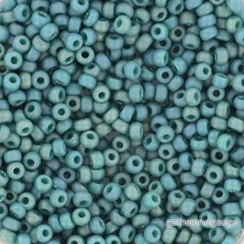 Miyuki Seed Beads - Opaque Glazed Frosted Rainbow Peacock 11/0, 10 gram