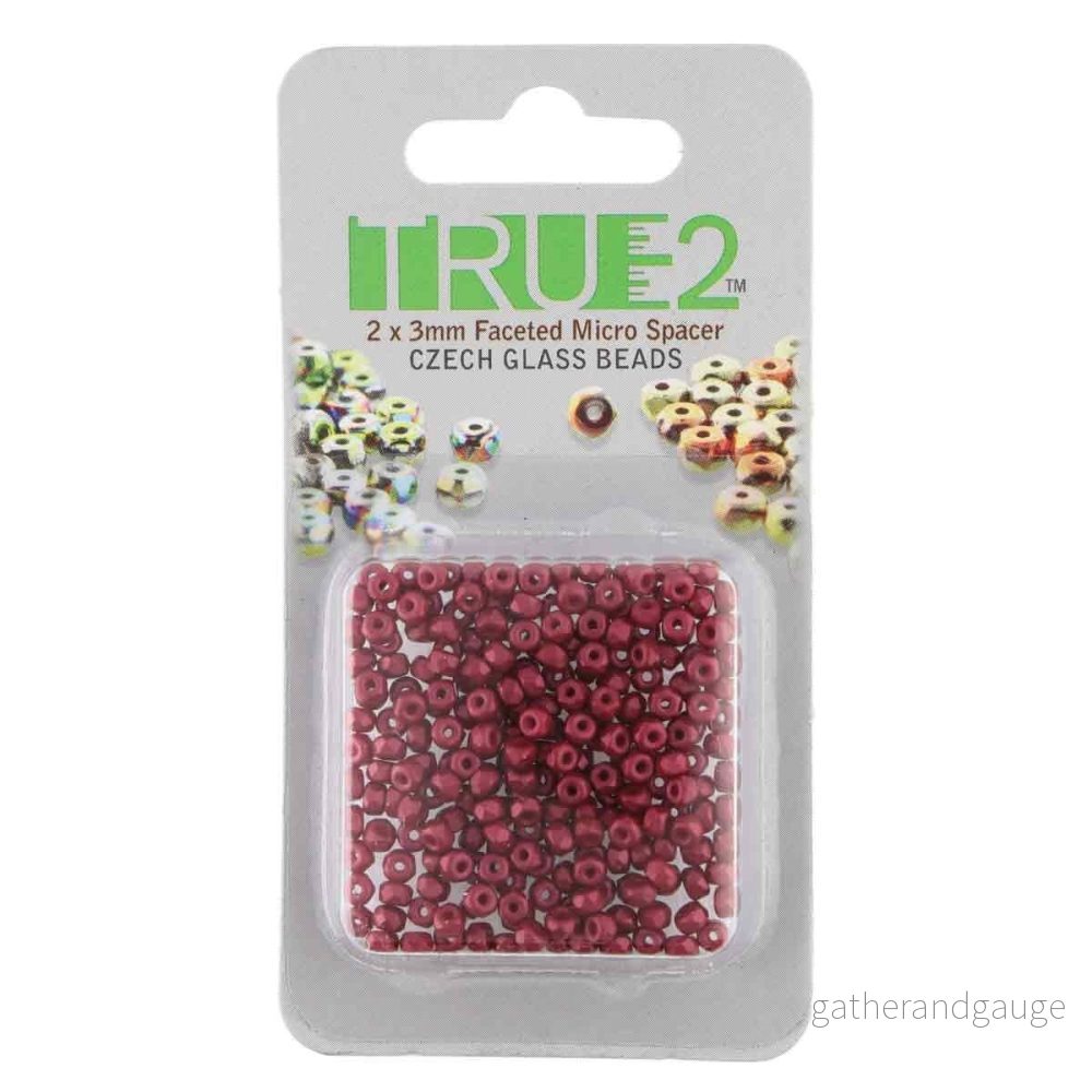 Facetterad Micro Spacers – Dark red 2x3mm, 6 gram