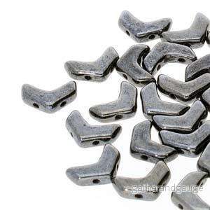 Chevron Duo – Gunmetal 10x4mm, 1 sträng Chevron Duo – Gunmetal 10x4mm, 1 sträng