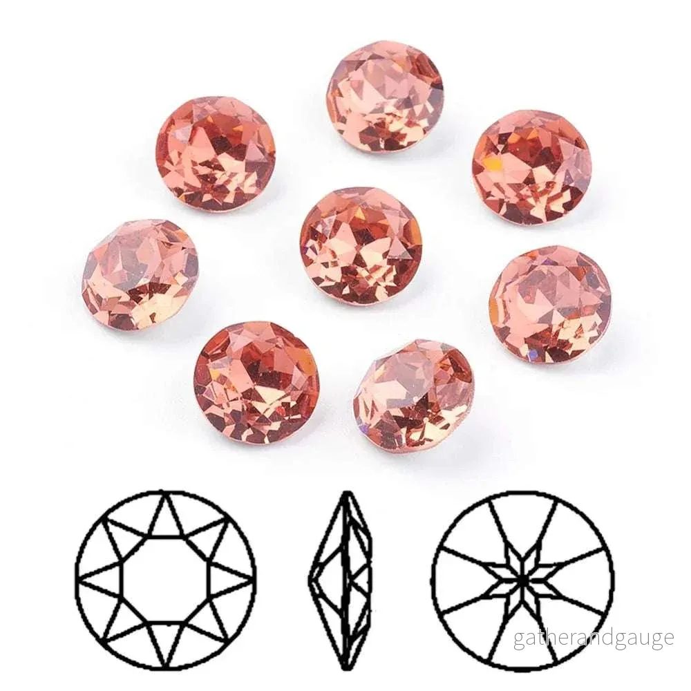 Kinesisk strass - Round stone Padparadscha 8mm 1 styck - Bild 3