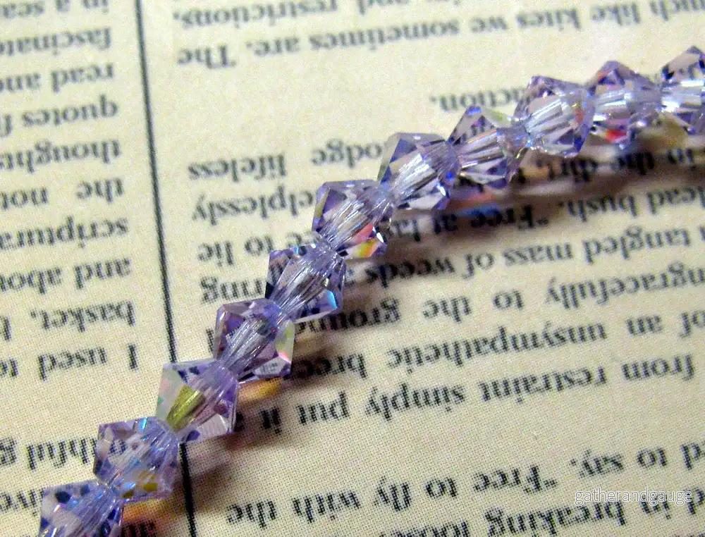 Tjeckiska MC Bicone – Violet AB 4 mm, 1 sträng