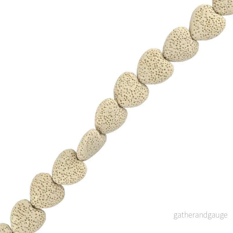 Sand lavasten - Hjärta vit 20 mm 1 styck - Bild 3