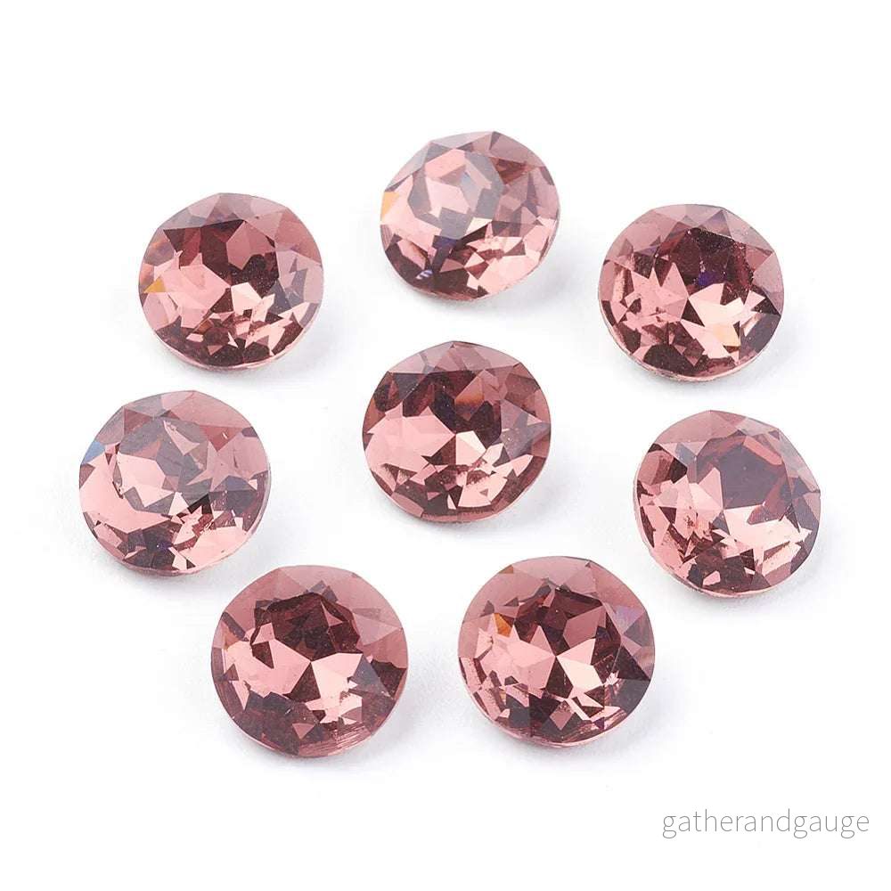 Kinesisk Strass - Round stone Burgundy 10mm 1 styck - Bild 2