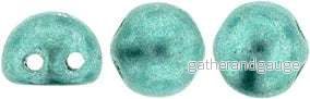 CzechMates Cabochon - Saturated Metallic Paradise Island 7mm 2-håls, 10-pack