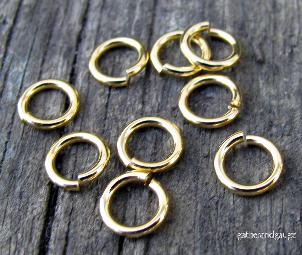 Bindringar 24k guldpläterade - 7,5x1,2 mm, 20-pack - Bild 2