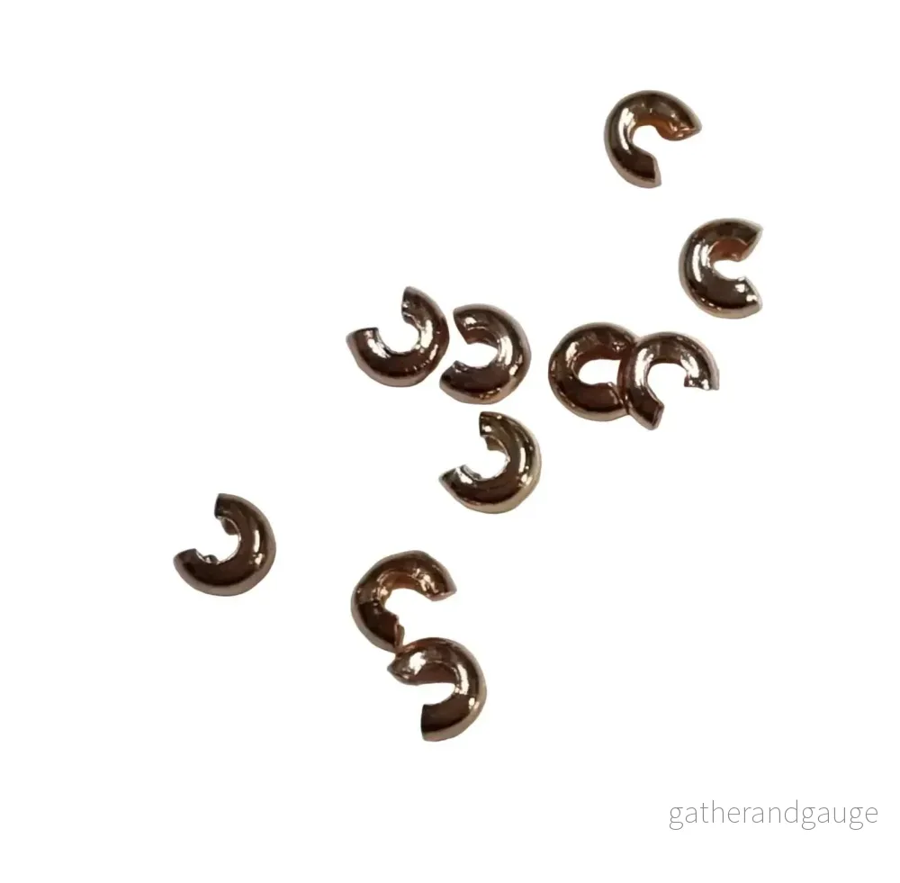 Klämtäckare 24K Roséguldpläterad – 3 mm 10-pack