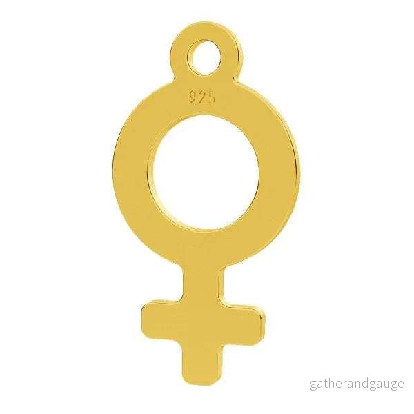 Berlock 925 Silver 24K Gold plated – Kvinnotecken 1 styck