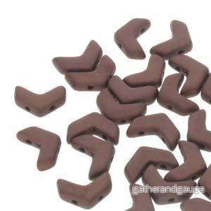 Chevron Duo - Jet Matte Bronze 10x4mm, 1 sträng