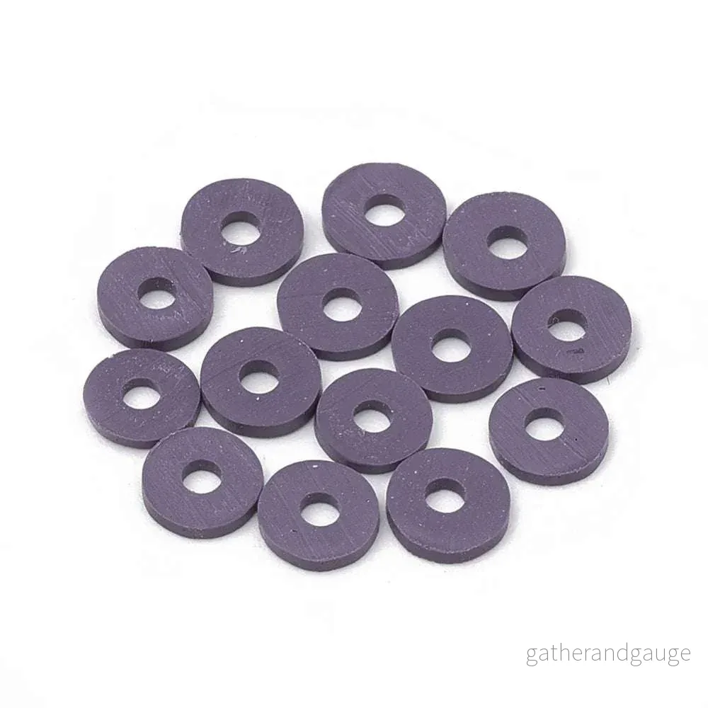 Heishi Pärlor - Mörklila 3mm 1 Sträng - Bild 2