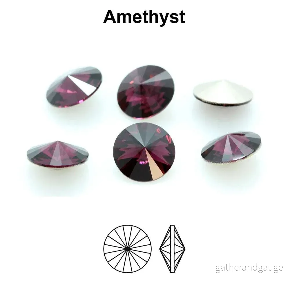 Preciosa Rivoli Maxima - Amethyst 12mm, 1 styck - Bild 2