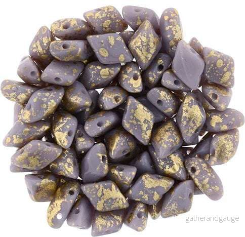 Matubo Gemduo – Gold Splash Opaque Amethyst 8x5mm, 10 gram Matubo Gemduo – Gold Splash Opaque Amethyst 8x5mm, 10 gram