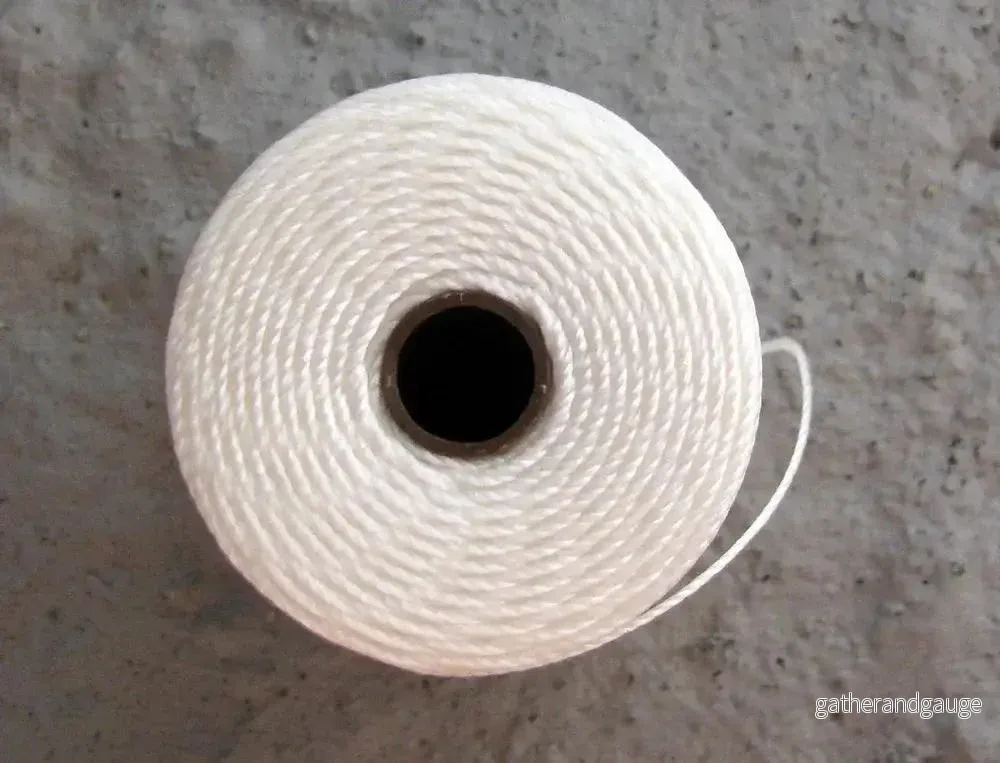 S- Lon bead cord – White, 1 rulle