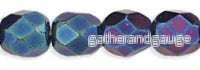 Tjeckiska Firepolish - Blue Iris 4 mm, 50-pack