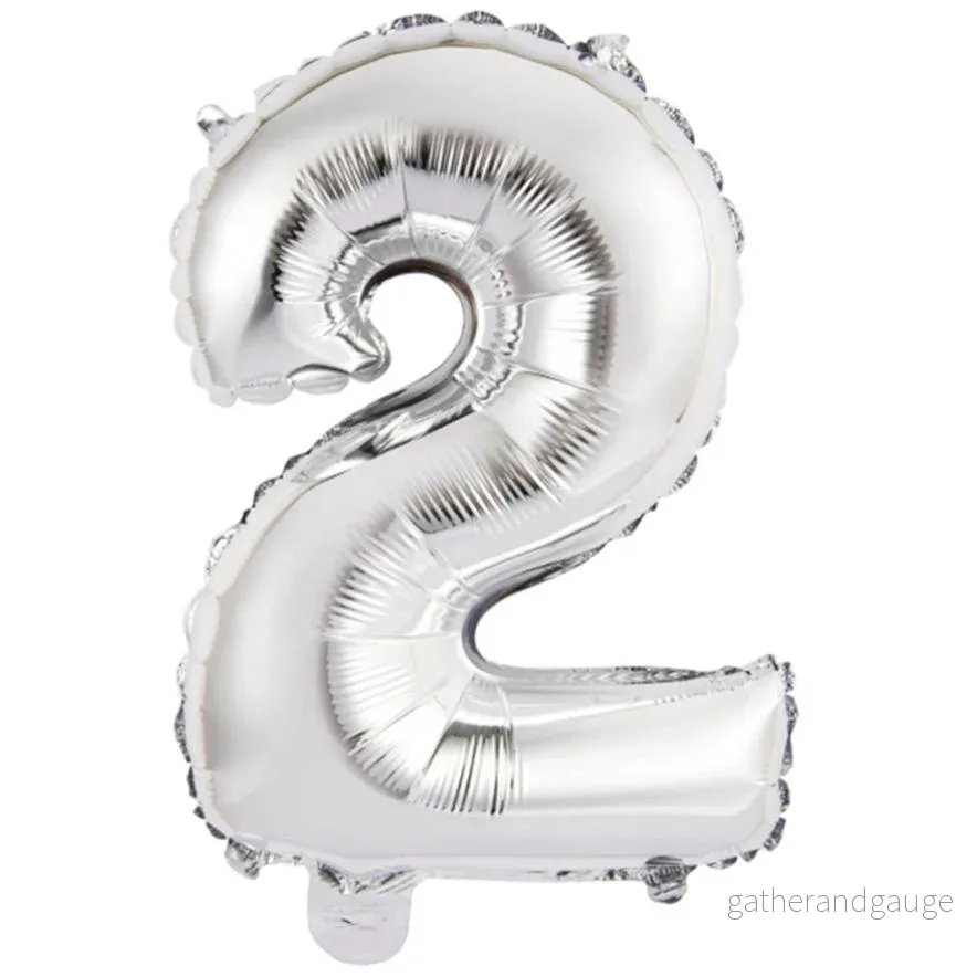 Folieballong siffror 2 i Silver 75cm Folieballong siffror 2 i Silver 75cm