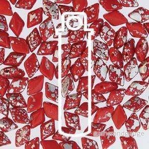 Matubo Gemduo - Red Silver Splash 8x5mm, 10 gram