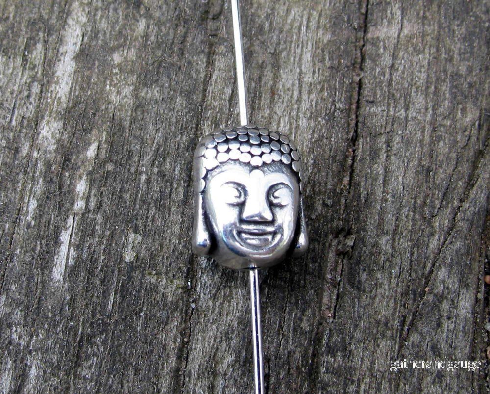 Mellandel Silverfärgad Buddha Huvud 10x8mm - 3-Pack - Bild 3
