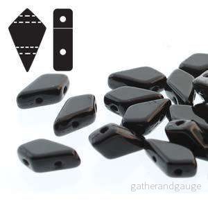 Kite Bead - Jet 9x5mm, 10 gram