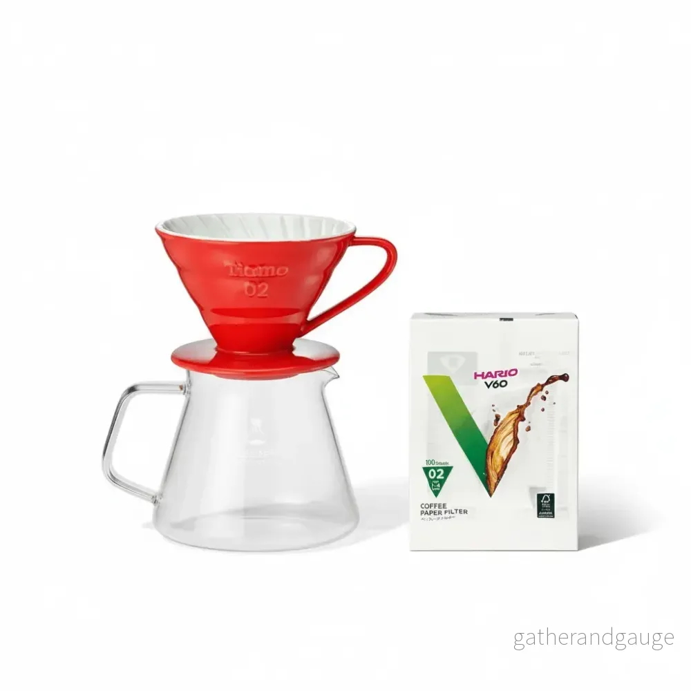 Klassisk keramisk V60 pour over set för 2-4 koppar