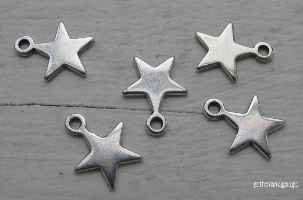 Berlock Silverfärgad - Stjärna 12mm, 5-pack - Bild 2