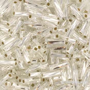 Miyuki Twisted Bugle – Silverlined Crystal 2 x 6 mm, 10 gram Miyuki Twisted Bugle – Silverlined Crystal 2 x 6 mm, 10 gram