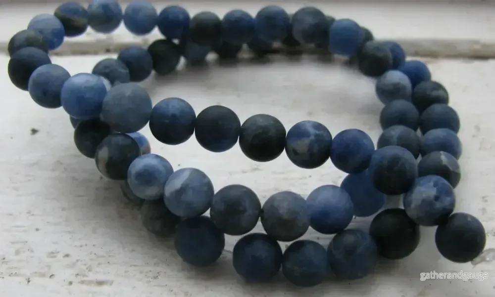 Sodalite - Rund frostad 6mm 1 sträng - Bild 2