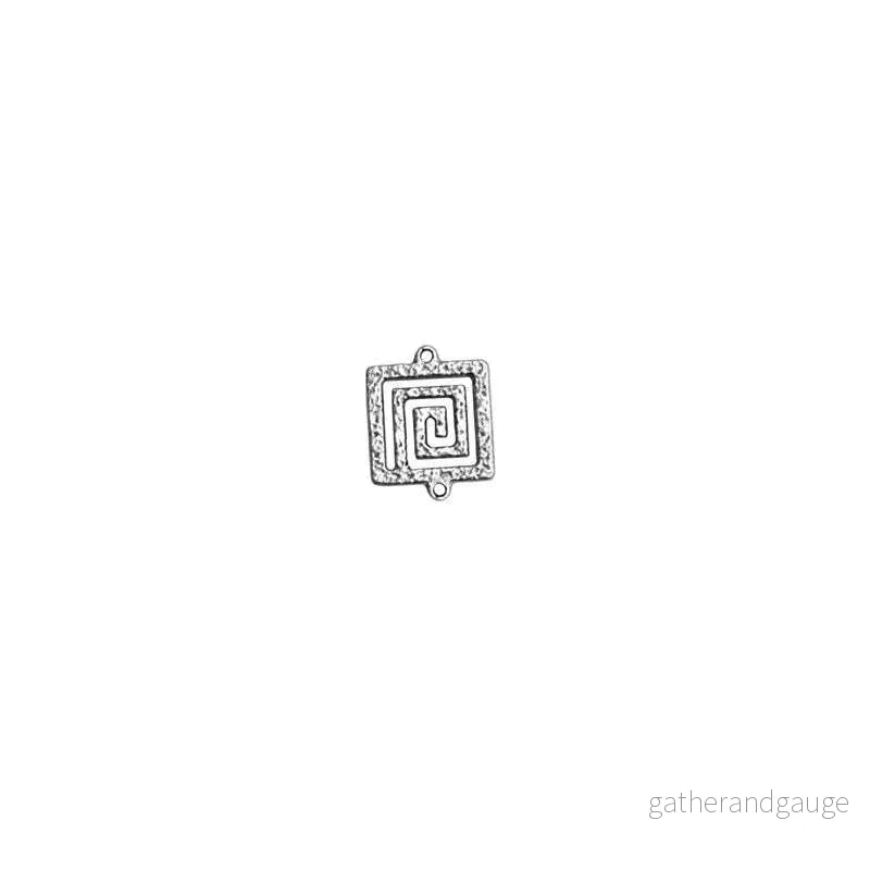 Connector Silverpläterad – Fyrkant snurr 15mm, 1 styck Connector Silverpläterad – Fyrkant snurr 15mm, 1 styck