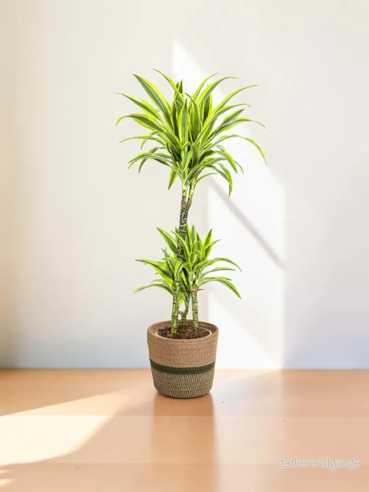 Dracaena Deremensis Lemon Lime met mand Ø21cm – ↕90 – 110cm Dracaena Deremensis Lemon Lime met mand Ø21cm – ↕90 – 110cm