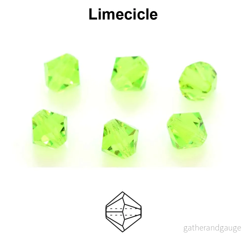 Tjeckiska MC Bicone - Limecicle 3 mm 40-pack