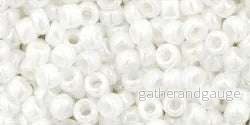 TOHO Seed Beads – Opaque Lustered White 8/0, 10 gram TOHO Seed Beads – Opaque Lustered White 8/0, 10 gram