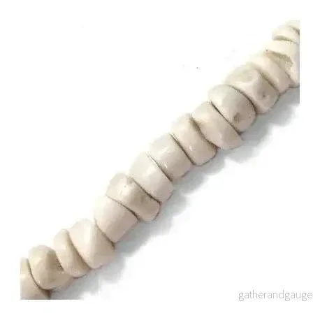 Bambukorall Nuggets - Vita 10x12 mm 1 sträng