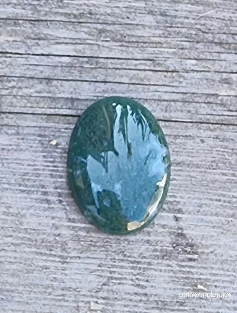 Cabochon Mossagat - Oval Mörkgrön 30x22mm 1 styck - Bild 2