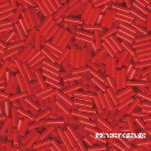 Miyuki Bugle Beads - Opaque Red 6 mm, 17 gram - Bild 2