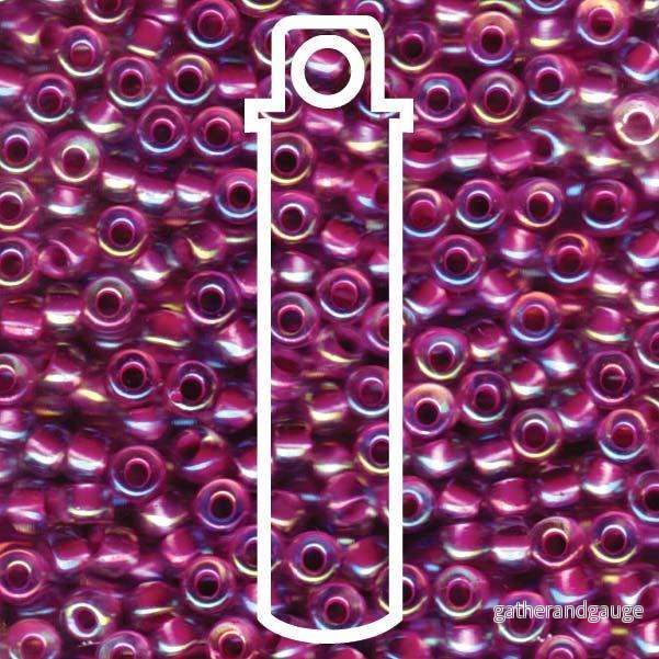Miyuki Seed Beads - Raspberry Lined Crystal AB 6/0, 20 gram