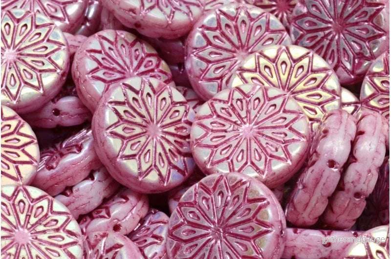 Origami Flower Bead – White with Rosé AB 18mm, 6-pack Origami Flower Bead – White with Rosé AB 18mm, 6-pack