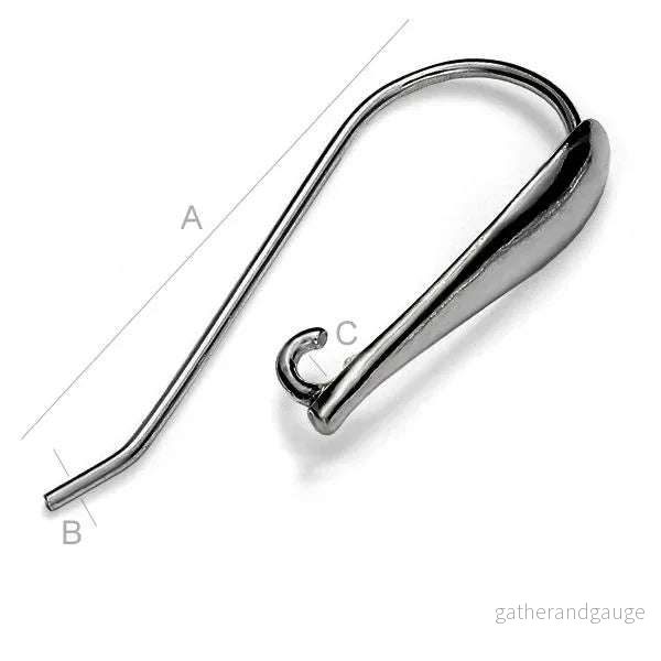 Örhängen i 925 Sterling Silver med Svart Rhodium - 28mm, 2st