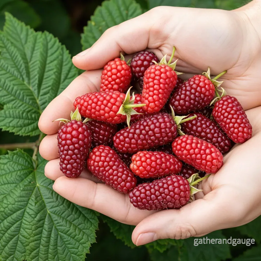 Mullbär-Hallon (Rubus) 'Tayberry'